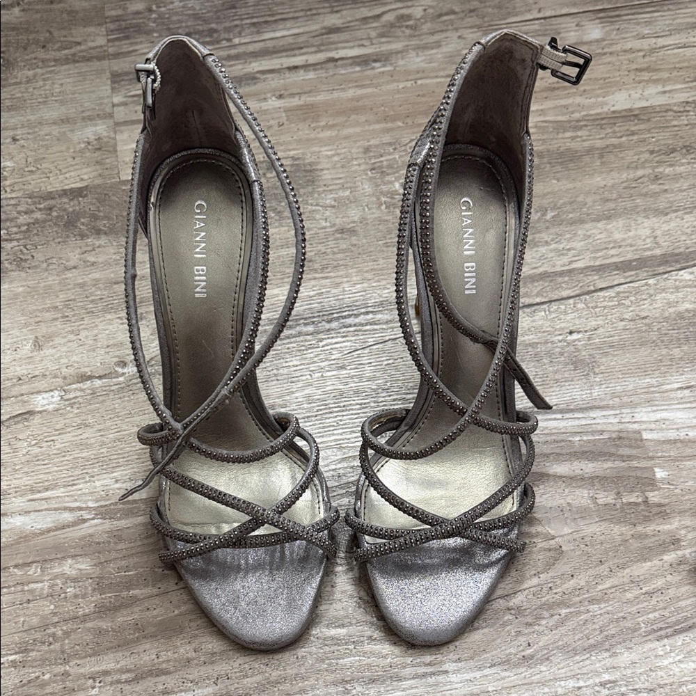 Gianni Bini Metallic Strappy Heels